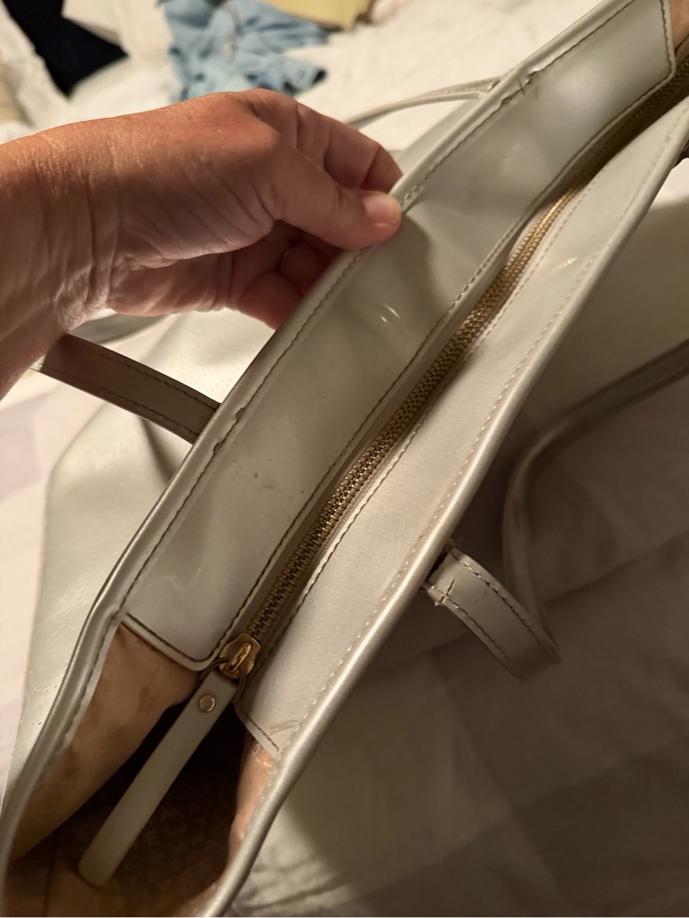 kate spade harmony Metallic Silver Perforated Leather Tote - Picture 12 of 13